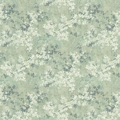 Kasmir Always Dreaming Harbor Mist in 1453 Blue Cotton  Blend Fire Rated Fabric Medium Duty CA 117  NFPA 260  Abstract Floral   Fabric